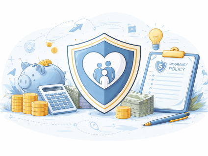 Conceptual illustration showing financial tools connected around a central system, representing life insurance used as financial infrastructure.
